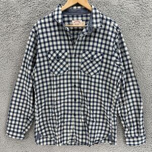 Brooks Brothers Mens L Roll Tab Sleeves Button Up Shirt X-Slim Navy White‎ Check